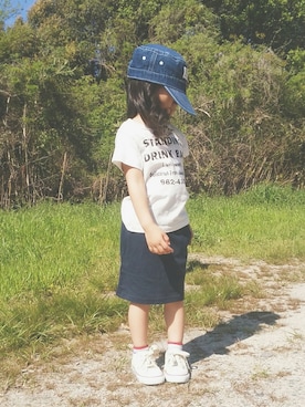 「NEEDLE WORK SOON（ニードルワークスーン）のアイテム」を使った、katy!!さん（キッズ・100cm）の春コーディネート