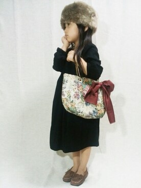 「axes femme（アクシーズファム）のアイテム（バッグ）」を使った、katy!!さん（キッズ・110cm）の秋コーディネート