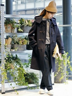 「MACKINTOSH」｜「アイテム（ダッフルコート）」を使った、Knuckeyさん（レディース・163cm）の冬コーディネート