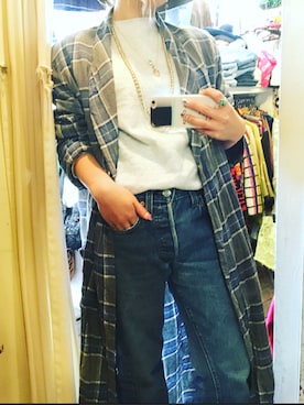 「HANES（ヘインズ）のアイテム（スウェット）」を使った、Anna Kuwabaraさん（レディース・148cm）の春コーディネート