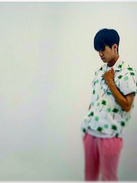 「撮影」｜「アイテム（スラックス）」を使った、Nobuさん（メンズ・180cm）の夏コーディネート