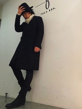 「NO ID.（ノーアイディ）のアイテム（チェスターコート）」を使った、NO ID.KICHIJOJIさん（メンズ・169cm）の秋コーディネート