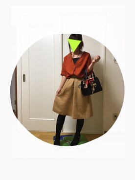 「NETSTAR（ネットスター）のアイテム（シャツ/ブラウス）」を使った、たけむさん（レディース・151cm）の秋コーディネート