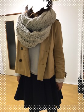 「キュロット」｜「アイテム（トレンチコート）」を使った、たけむさん（レディース・151cm）の秋コーディネート