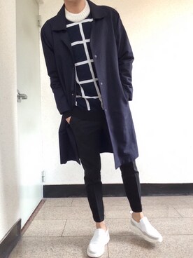 「JW Anderson（ジェイダブリューアンダーソン）のアイテム（ニット/セーター）」を使った、sooさん（メンズ・177cm）の秋コーディネート