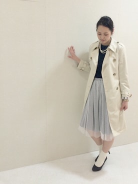 「AS KNOW AS PINKY（アズノゥアズピンキー）のアイテム（トレンチコート）」を使った、chisatoyamamotoさん（レディース・169cm）の春コーディネート