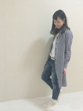 「AS KNOW AS PINKY（アズノゥアズピンキー）のアイテム（シャツワンピース）」を使った、chisatoyamamotoさん（レディース・169cm）の春コーディネート
