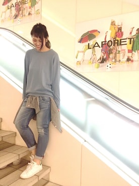 「AS KNOW AS PINKY（アズノゥアズピンキー）のアイテム（スウェット）」を使った、chisatoyamamotoさん（レディース・169cm）の春コーディネート