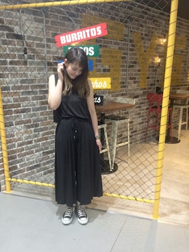 「AS KNOW AS PINKY（アズノゥアズピンキー）のアイテム（つなぎ/オールインワン）」を使った、chisatoyamamotoさん（レディース・169cm）の夏コーディネート