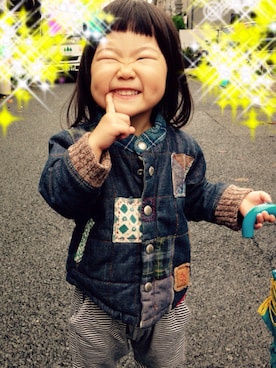 「CHIP TRIP（チップトリップ）のアイテム」を使った、kokokoさん（キッズ・90cm）の秋コーディネート