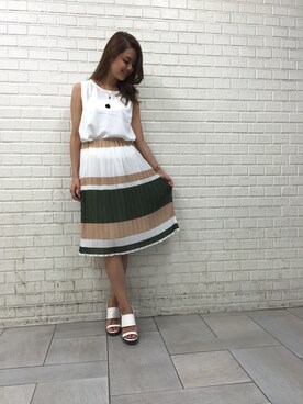 「EGOIST（エゴイスト）のアイテム（スカート）」を使った、nanaさん（レディース・165cm）の夏コーディネート