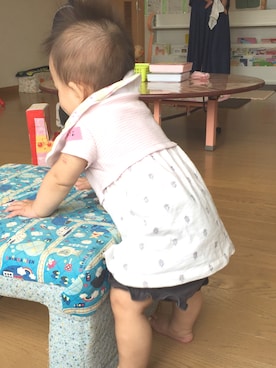 「つかまり立ち」｜ひななさん（キッズ・70cm）の秋コーディネート