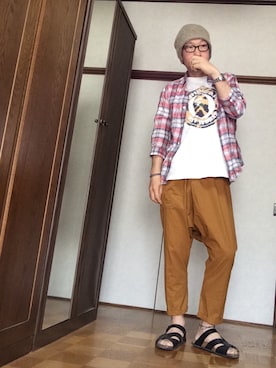 「アイテム（イエロー系）」を使った、そらさん（メンズ・174cm）の春コーディネート