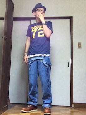 「RED WING SHOES（レッドウィング）のRed Wing Shoes Rubber-Soled Leather Boots（ブーツ）」を使った、そらさん（メンズ・174cm）の秋コーディネート