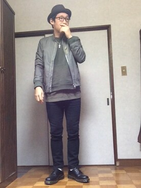 「Dr. Martens（ドクターマーチン）のDr.Martens (ドクターマーチン)/1461 3EYE GIBSON SHOES（その他シューズ）」を使った、そらさん（メンズ・174cm）の秋コーディネート