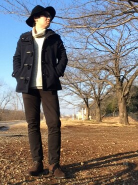 「NANO universe（ナノユニバース）のアイテム（ダッフルコート）」を使った、そらさん（メンズ・174cm）の春コーディネート