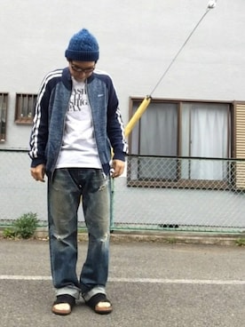 「ロールアップ」｜「アイテム（ジャージ）」を使った、そらさん（メンズ・174cm）の春コーディネート