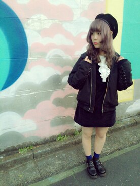 「g.v.g.v.」｜「アイテム（ハンチング/ベレー帽）」を使った、RIO MATSUMOTO  /TENさん（レディース・159cm）の冬コーディネート