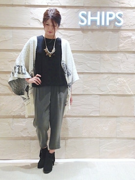 「Khaju（カージュ）のアイテム」を使った、岡田さん（レディース・162cm）の夏コーディネート