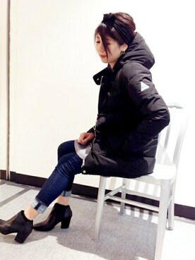 「SHIPS for women」｜「アイテム（ダウンジャケット/コート）」を使った、岡田さん（レディース・162cm）の秋コーディネート