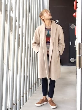 「Calvin Klein PLATINUM（カルバン・クライン プラティナム）のアイテム（ジャケット/アウター）」を使った、さん（メンズ・177cm）の冬コーディネート
