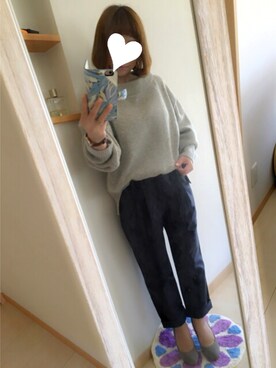「archives（アルシーヴ）のアイテム（スラックス）」を使った、yuyuyuさん（レディース・147cm）の冬コーディネート