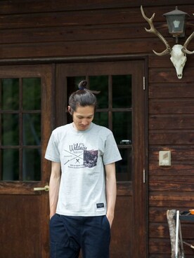 福山正和さんの「MofMオリジナル ポケットTシャツ」を使ったコーディネート