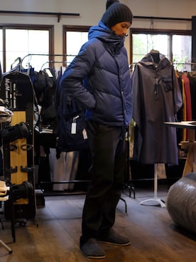 「MofM(manofmoods)（マンオブムーズ）のアイテム（パンツ）」を使った、福山正和さん（メンズ・178cm）の秋コーディネート