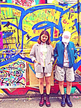 「VANS（バンズ）のアイテム（ブルゾン）」を使った、moeさん（レディース・161cm）の秋コーディネート