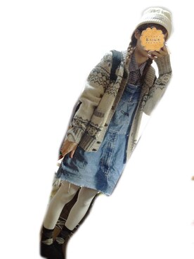 「SHIPS JET BLUE（シップスジェットブルー）のアイテム（ニットキャップ/ビーニー）」を使った、aiaiさん（レディース・161cm）の冬コーディネート