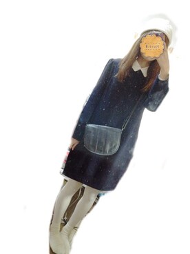 「SHIPS JET BLUE（シップスジェットブルー）のアイテム（ニットキャップ/ビーニー）」を使った、aiaiさん（レディース・161cm）の冬コーディネート