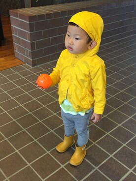 「GAP（ギャップ）のアイテム（ナイロンジャケット）」を使った、ichiさん（キッズ・90cm）の秋コーディネート
