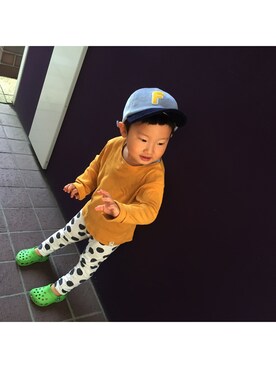 「URBAN RESEARCH（アーバンリサーチ）のアイテム（キャップ）」を使った、ichiさん（キッズ・90cm）の秋コーディネート