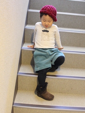 「URBAN RESEARCH（アーバンリサーチ）のアイテム（パンツ）」を使った、ichiさん（キッズ・90cm）の冬コーディネート