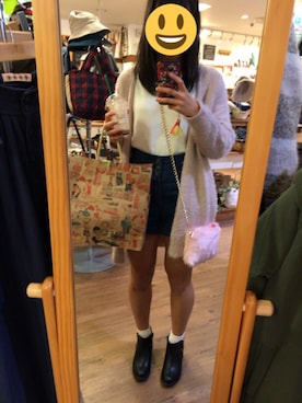 「ロングカーディガン」｜りぃまる︎☺︎さん（レディース・160cm・10代）の冬コーディネート
