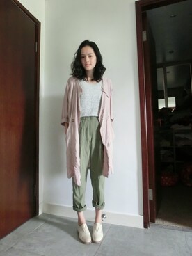 「PAZZO」｜「アイテム（その他）」を使った、Katie Kwokさん（レディース・160cm）の秋コーディネート