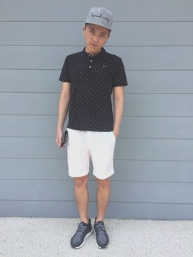 「SQUAD（スクアッド）のアイテム（帽子）」を使った、Chyler Wangさん（レディース・163cm）の春コーディネート