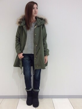 「LBC（エルビーシー）のアイテム（モッズコート）」を使った、mayuさん（レディース・165cm）の秋コーディネート