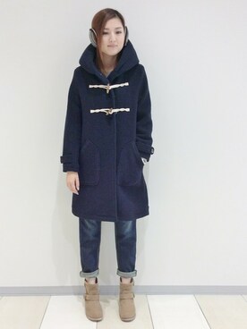 「LBC（エルビーシー）のアイテム（ダッフルコート）」を使った、mayuさん（レディース・165cm）の秋コーディネート