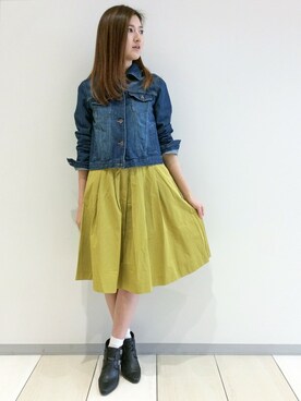 「LBC（エルビーシー）のアイテム（デニムジャケット）」を使った、mayuさん（レディース・165cm）の冬コーディネート