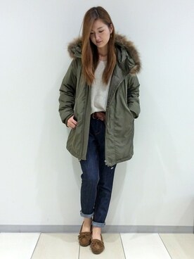 「LBC（エルビーシー）のアイテム（モッズコート）」を使った、mayuさん（レディース・165cm）の冬コーディネート