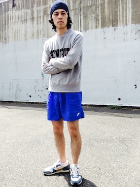 「fragment design（フラグメントデザイン）のアイテム（スウェット）」を使った、ガッツ‘石ころ’松さん（メンズ・170cm）の春コーディネート