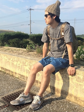 「ENTRY SG（エントリーエスジー）のアイテム」を使った、ガッツ‘石ころ’松さん（メンズ・170cm）の夏コーディネート