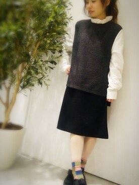 「アイテム（ワンピース/ドレス）」を使った、ochibiさん（レディース・141cm）の冬コーディネート