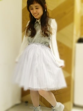 「アイテム（Tシャツ/カットソー）」を使った、ochibiさん（レディース・141cm）の冬コーディネート