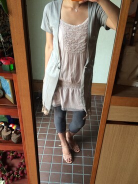 「OLIVE des OLIVE（オリーブデオリーブ）のアイテム（チュニック）」を使った、kayさん（レディース・156cm）の秋コーディネート