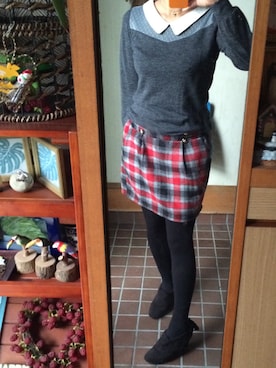 「コクーンスカート」｜「アイテム（ブーティ）」を使った、kayさん（レディース・156cm）の秋コーディネート
