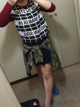 「3rd by VANQUISH（サードバイヴァンキッシュ）のアイテム（トップス）」を使った、こももさん（レディース・157cm）の秋コーディネート