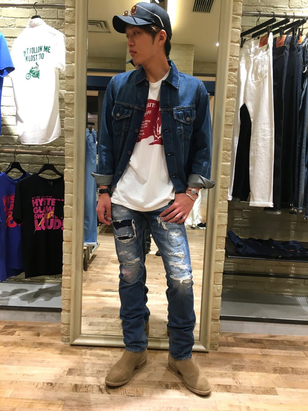 「ヒステリックグラマー、Hysteric Glamour、Rags Mcgregor、オトナカジュアル」｜「HYSTERIC GLAMOURのHG BEAUTY pt T-SH（Tシャツ/カットソー、ホワイト系）」を使った、chibaaaaaさん（メンズ・178cm）の夏コーディネートの1枚目の写真