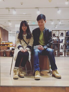 「POU DOU DOU（プードゥドゥ）のアイテム（ピーコート）」を使った、Joyce-Mingさん（レディース・162cm）の秋コーディネート